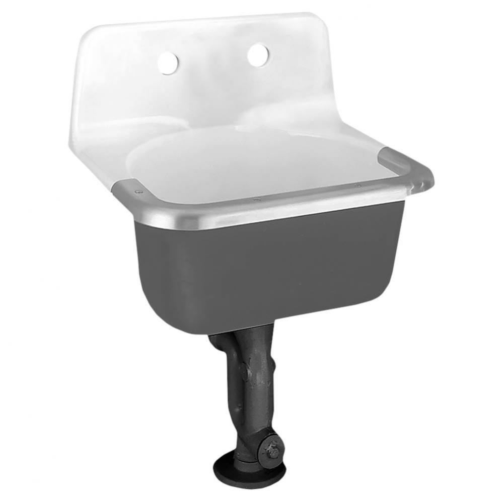 Lakewell™ Wall-Hung Cast Iron Service Sink With 8-inch Faucet Holes and Rim Guard