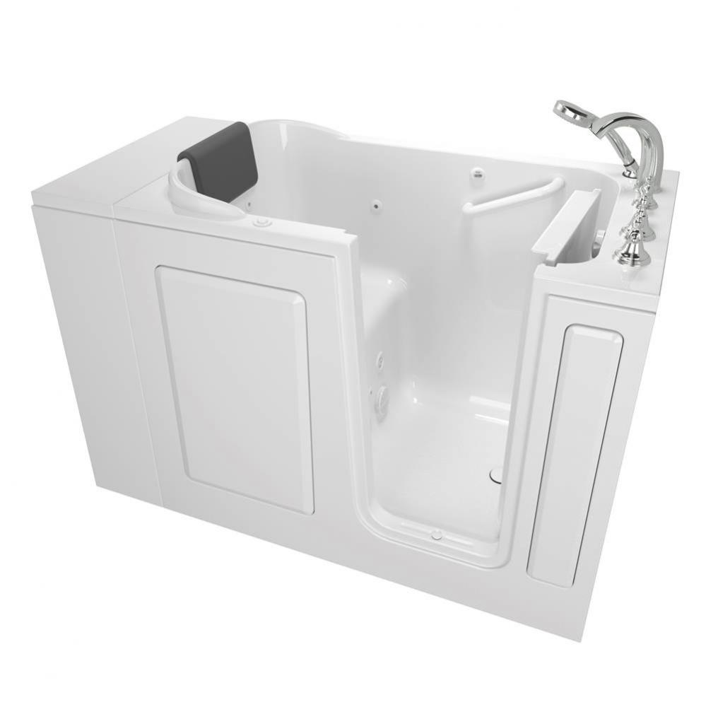 Gelcoat Premium Series 28 x 48-Inch Walk-in Tub With Whirlpool System - Right-Hand Drain With Fauc