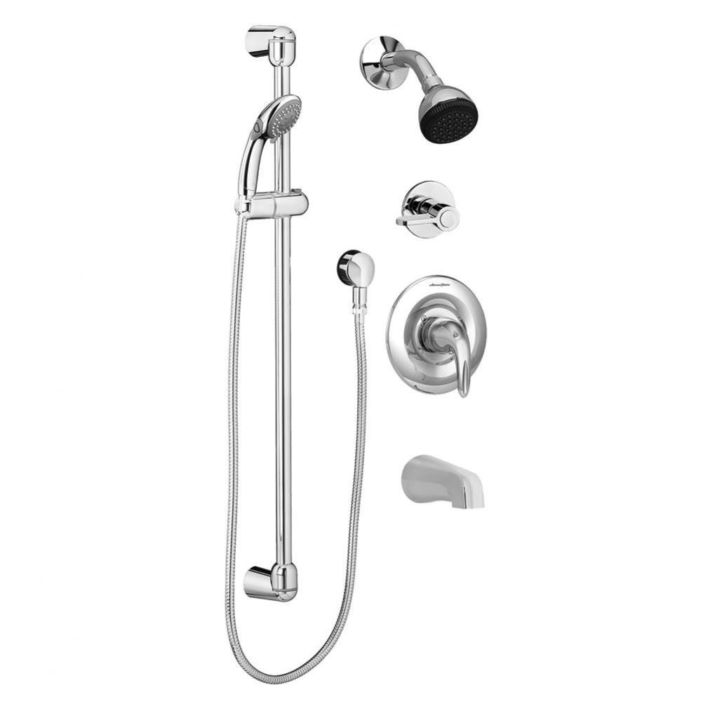 Commercial Shower System Trim Kit 2.5 gpm/9.5 Lpm with 36-Inch Slide Bar, Hand Shower, Showerhead