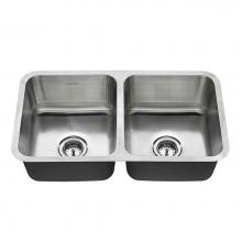 American Standard 18DB.9321800T.075 - Reliant® 32 x 18-Inch Stainless Steel Undermount Double-Bowl Kitchen Sink