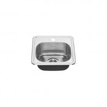American Standard 22SB.6151511S.075 - Colony® 15 x 15-Inch Stainless Steel 1-Hole Top Mount Single Bowl ADA Kitchen Sink