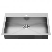 American Standard 18SB6332211.075 - Edgewater® 33 x 22-Inch Stainless Steel 1-Hole Dual Mount Single-Bowl ADA Kitchen Sink