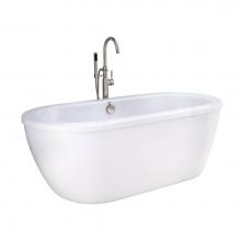 American Standard 2764014M203.011 - Cadet® 66 x 32-Inch Freestanding Bathtub With Brushed Nickel Finish Filler and Drain Kit