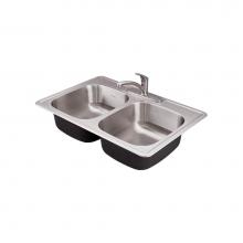 American Standard 20DB.8332283C.075 - Colony® 33 x 22-Inch Stainless Steel 3-Hole Top Mount Double Bowl Kitchen Sink With Colony&#x