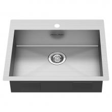 American Standard 18SB6252211.075 - Edgewater® 25 x 22-Inch Stainless Steel 1-Hole Dual Mount Single-Bowl ADA Kitchen Sink