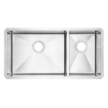American Standard 18CR.9351800.075 - Pekoe 35 x 18-Inch Stainless Steel Undermount Double Bowl Kitchen Sink
