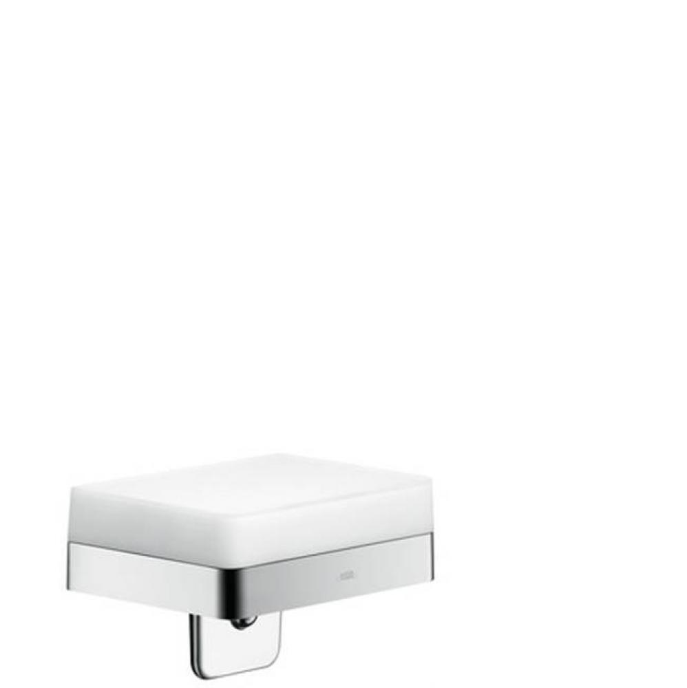 Universal SoftSquare Soap Dispenser with Shelf in Chrome