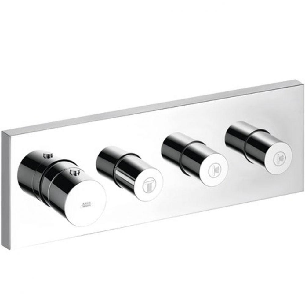 ShowerSolutions Thermostatic Module Trim 15'' x 5'' for 3 Functions in Chrome