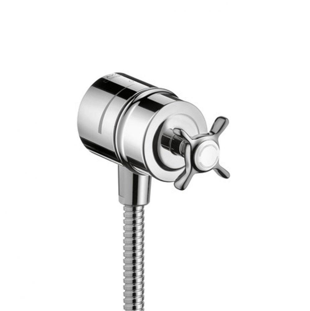 Montreux Wall Outlet with Check Valves and Volume Control, Cross Handle in Chrome