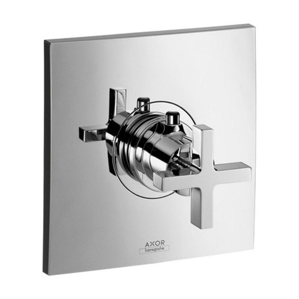 Citterio Thermostatic Trim with Cross Handle in Chrome