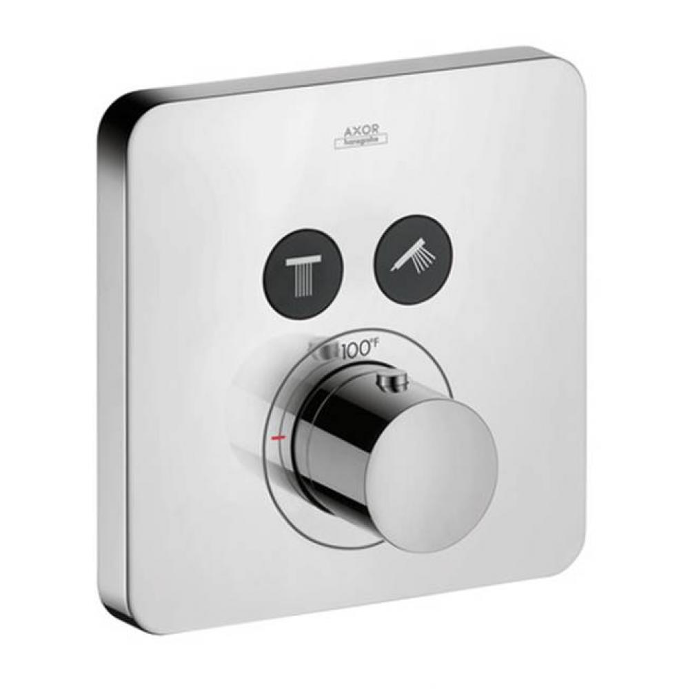 ShowerSelect Thermostatic Trim SoftCube for 2 Functions in Chrome