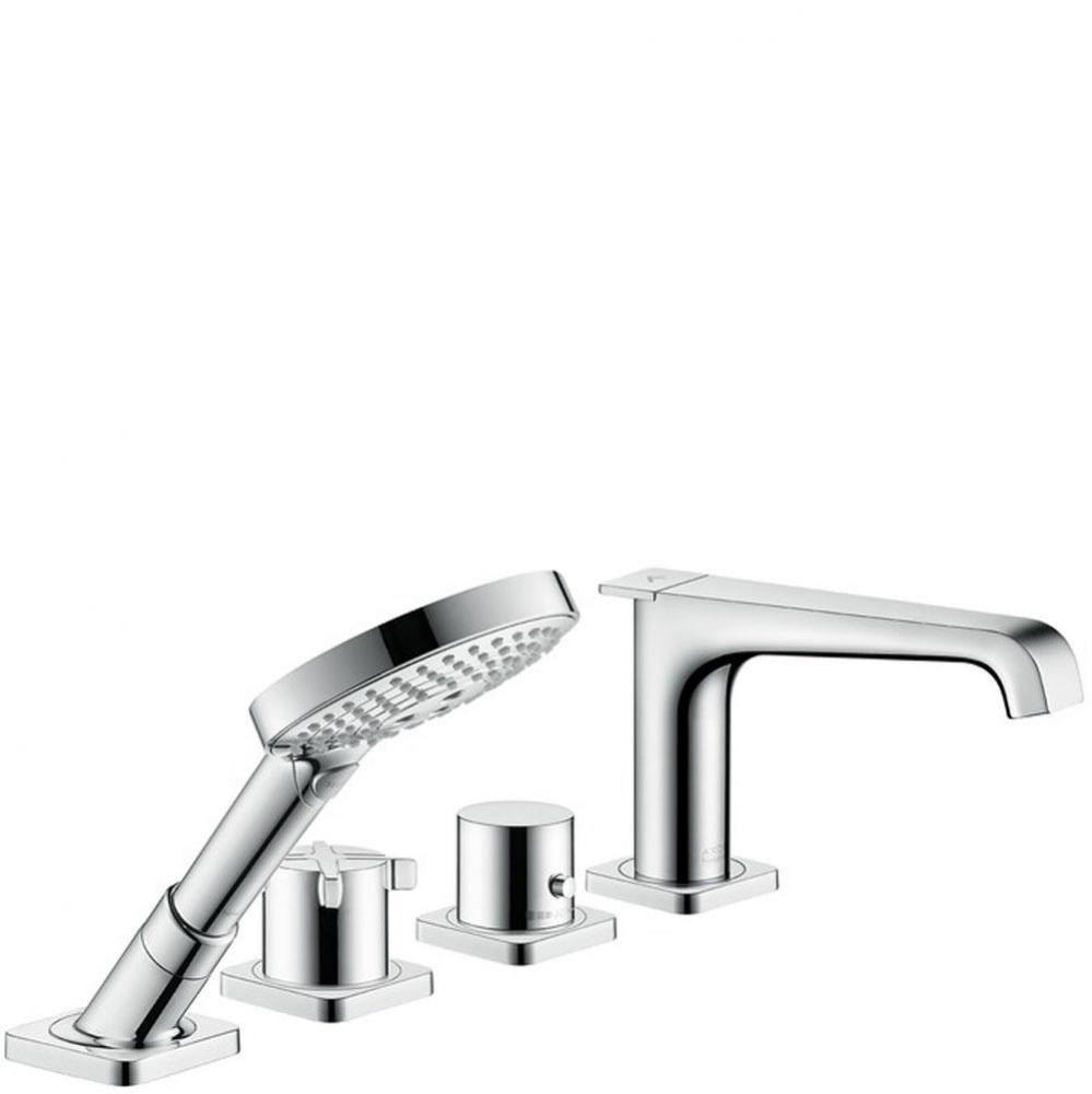 Citterio E 4-Hole Thermostatic Roman Tub Set Trim with 1.75 GPM Handshower in Chrome