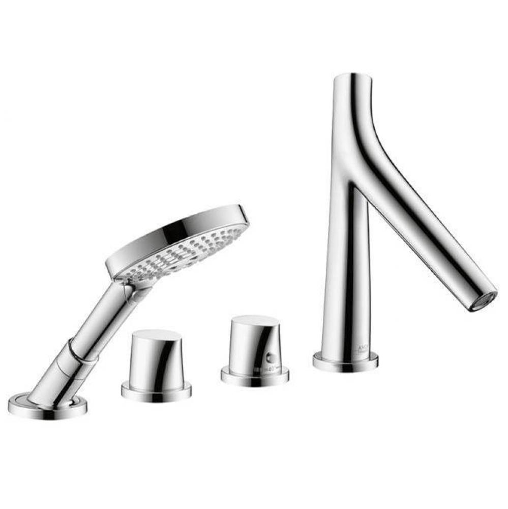 Starck Organic 4-Hole Thermostatic Roman Tub Set Trim with 1.75 GPM Handshower in Chrome