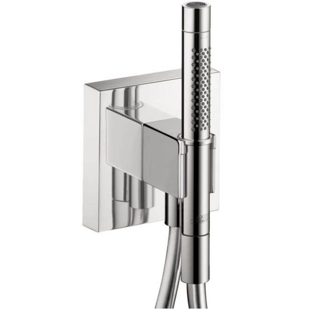ShowerSolutions Handshower Holder with Outlet 5'' x 5'' with Handshower, 1.75