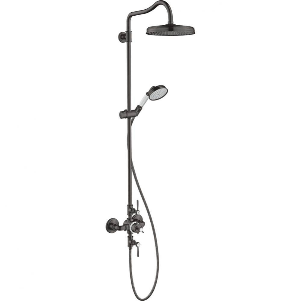 AXOR Montreux Showerpipe 240 1-Jet, 1.8 GPM in Brushed Black Chrome