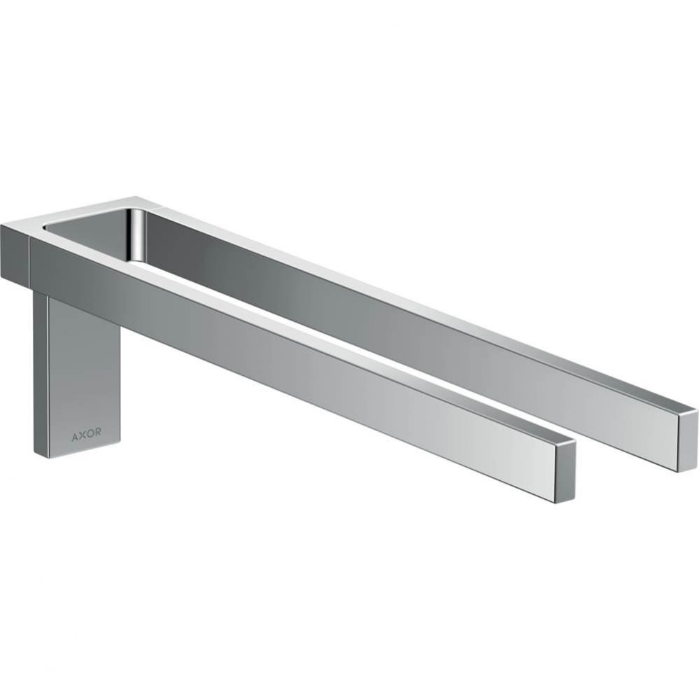 Universal Rectangular Towel Holder Twin-Handle in Chrome