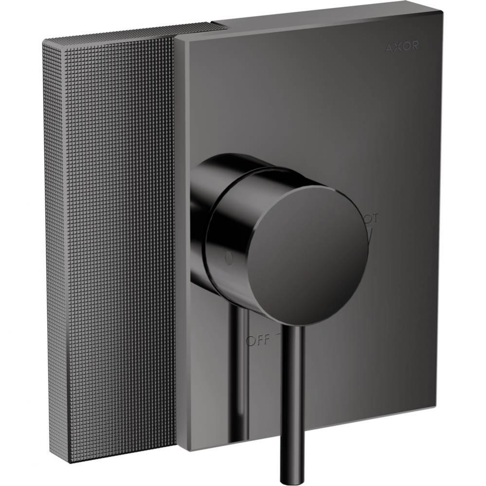 AXOR Edge Pressure Balance Trim - Diamond Cut in Polished Black Chrome