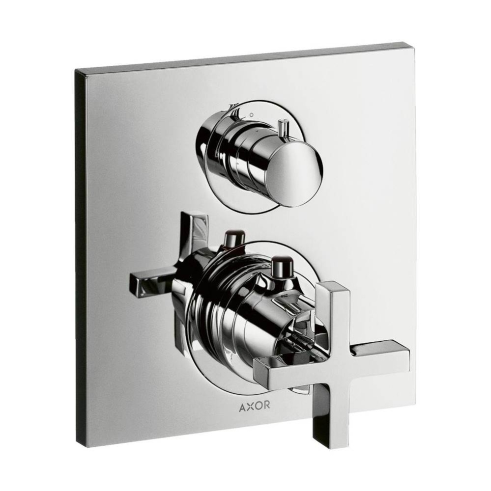 AXOR Citterio Thermostatic Trim with Volume Control and Diverter- Cross Handle in Chrome