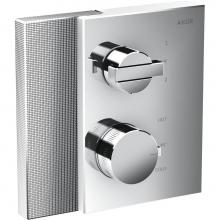 Axor 46761001 - Edge Thermostatic Trim with Volume Control and Diverter - Diamond Cut in Chrome