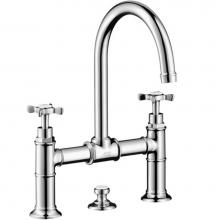 Axor 16510001 - Montreux 2-Handle Faucet 220 with Cross Handles and Pop-Up Drain, 1.2 GPM in Chrome