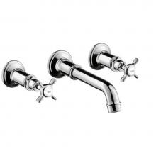 Axor 16532001 - Montreux Wall-Mounted Widespread Faucet Trim with Cross Handles, 1.2 GPM in Chrome