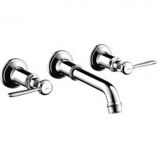 Axor 16534001 - Montreux Wall-Mounted Widespread Faucet Trim with Lever Handles, 1.2 GPM in Chrome