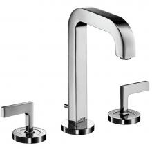 Axor 39135001 - Citterio Widespread Faucet 170 with Lever Handles and Pop-Up Drain, 1.2 GPM in Chrome