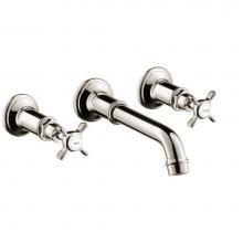 Axor 16532831 - AXOR Montreux Wall-Mounted Widespread Faucet Trim with Cross Handles, 1.2 GPM in Polished Nickel