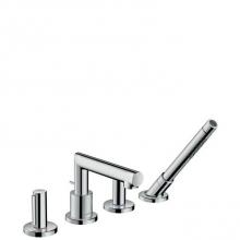 Axor 45448001 - Uno 4-Hole Roman Tub Set Trim with Zero Handles and 1.75 GPM Handshower in Chrome