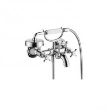 Axor 16561001 - Montreux 2-Handle Wall-Mounted Tub Filler with Cross Handles and 1.8 GPM Handshower in Chrome