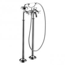 Axor 16562001 - Montreux 2-Handle Freestanding Tub Filler Trim with Cross Handles and 1.8 GPM Handshower in Chrome