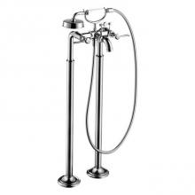 Axor 16563001 - Montreux 2-Handle Freestanding Tub Filler Trim with Lever Handles and 1.8 GPM Handshower in Chrome