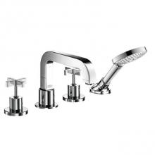Axor 39461001 - Citterio 4-Hole Roman Tub Set Trim with Cross Handles and 1.75 GPM Handshower in Chrome