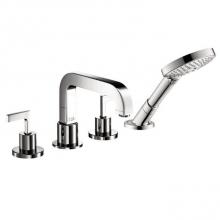 Axor 39462001 - Citterio 4-Hole Roman Tub Set Trim with Lever Handles and 1.75 GPM Handshower in Chrome