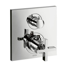 Axor 39725001 - AXOR Citterio Thermostatic Trim with Volume Control and Diverter- Cross Handle in Chrome