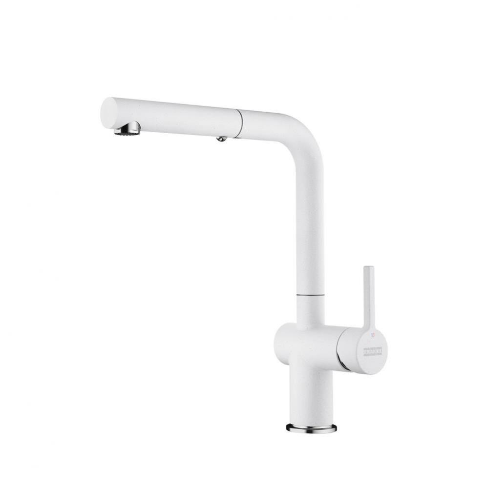 12.25-inch Contemporary Single Handle Pull-Out Faucet in Polar White, ACT-PO-PWT