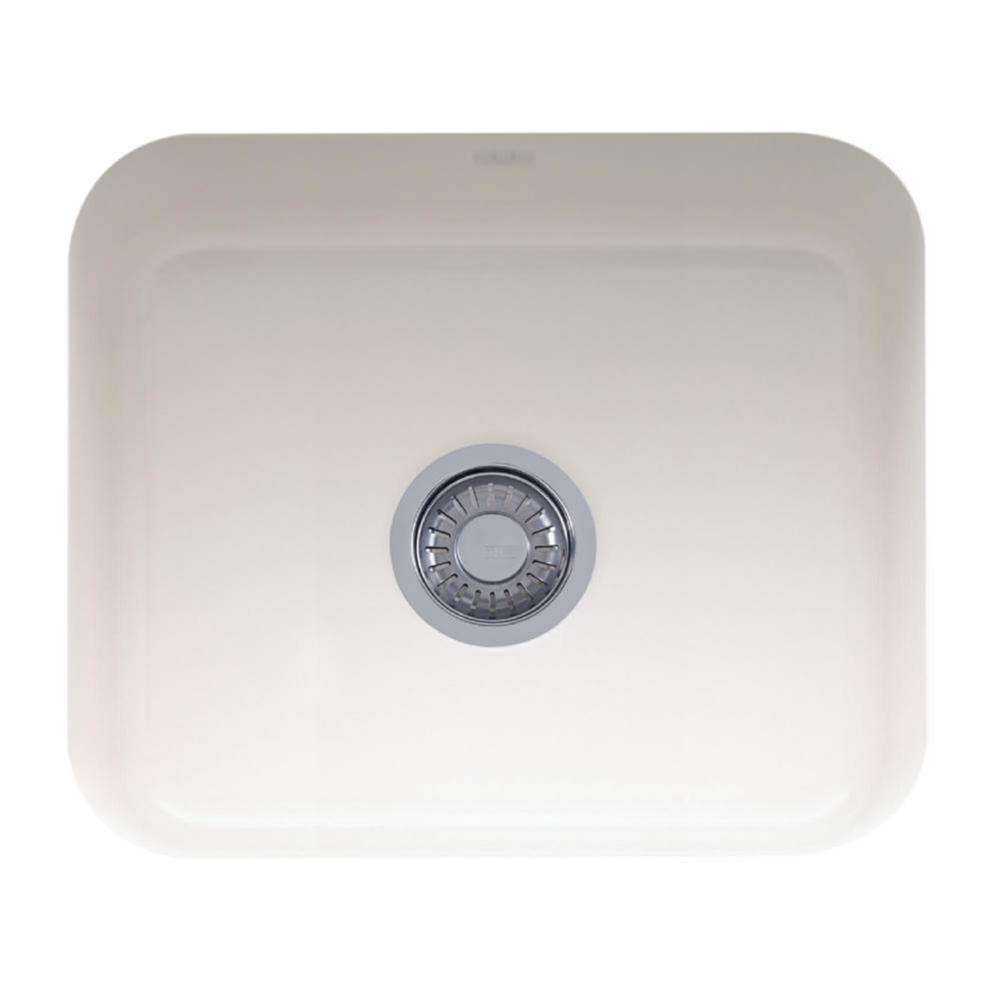 Cisterna 21.62-in. x 17.38-in. White Undermount Single Bowl Fireclay Kitchen Sink, CCK110-19WH