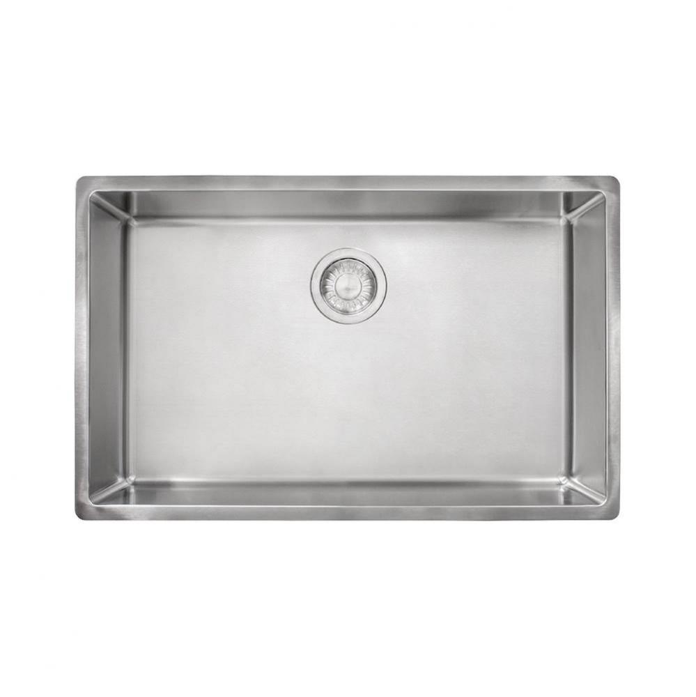 Cube 28.5-in. x 17.7-in. 18 Gauge Stainless Steel Undermount Single Bowl ADA Kitchen Sink - CUX110