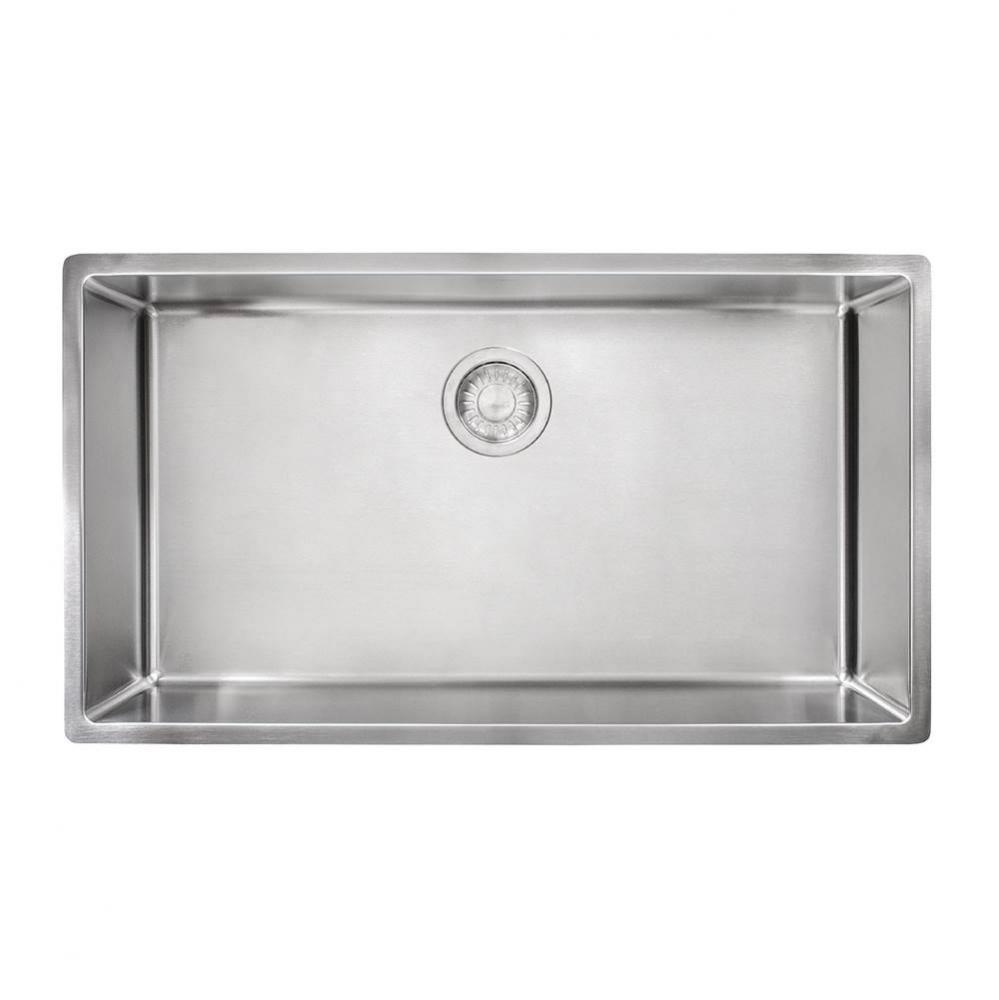 Cube 31.5-in. x 17.7-in. 18 Gauge Stainless Steel Undermount Single Bowl Kitchen Sink - CUX11030
