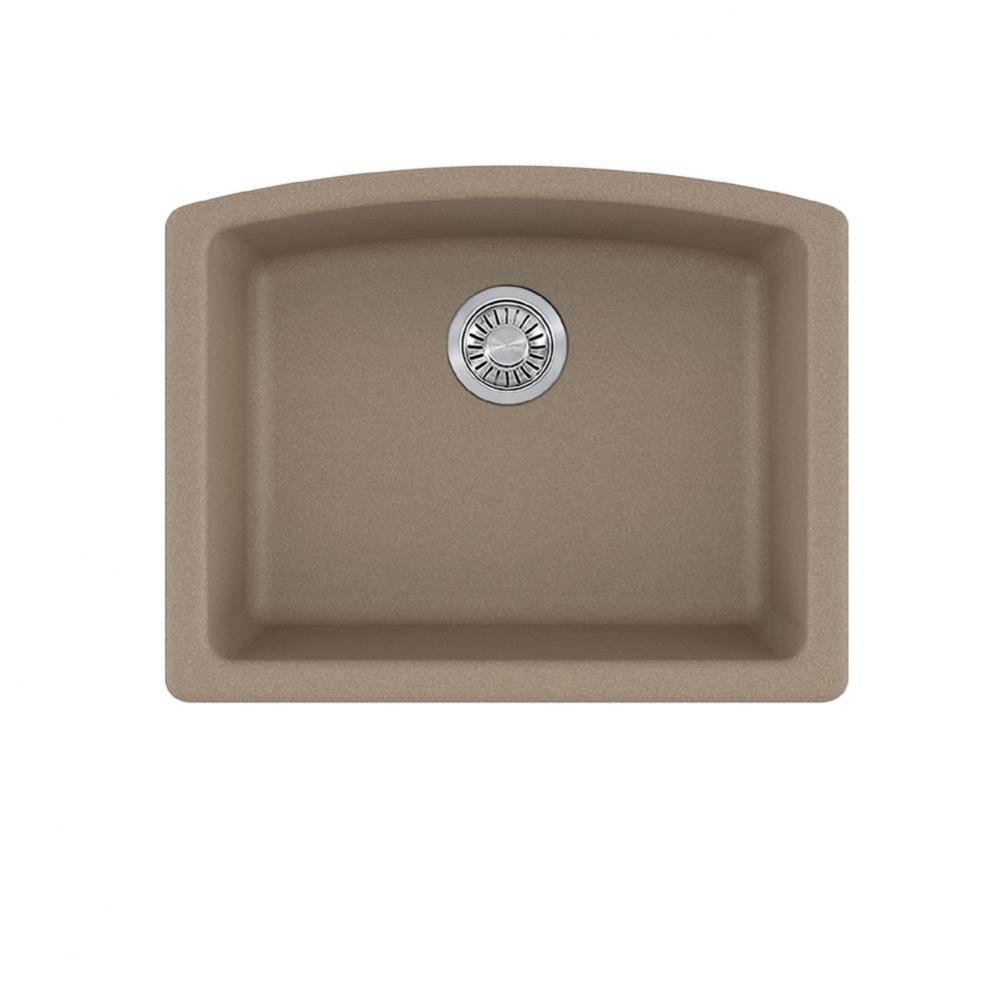 Ellipse 25.0-in. x 19.6-in. Granite Undermount Single Bowl Kitchen Sink in Oyster