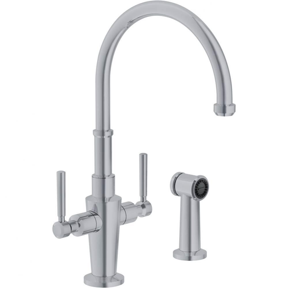 Absinthe Faucet With Side Spray Satin Nickel