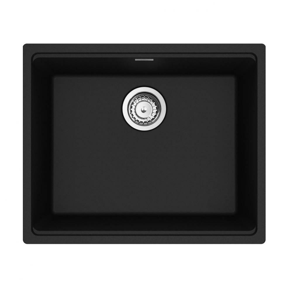 Maris Undermount 21.7-in x 17.8-in Granite Single Bowl Kitchen Sink in Matte Black