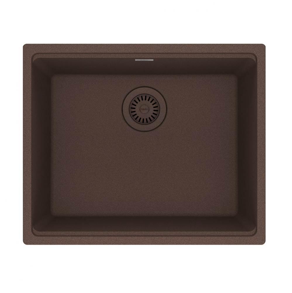 Maris Undermount 21.7-in x 17.8-in Granite Single Bowl Kitchen Sink in Mocha