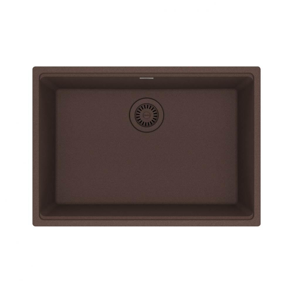 Maris Undermount 27-in x 19-in Granite Single Bowl Kitchen Sink in Mocha