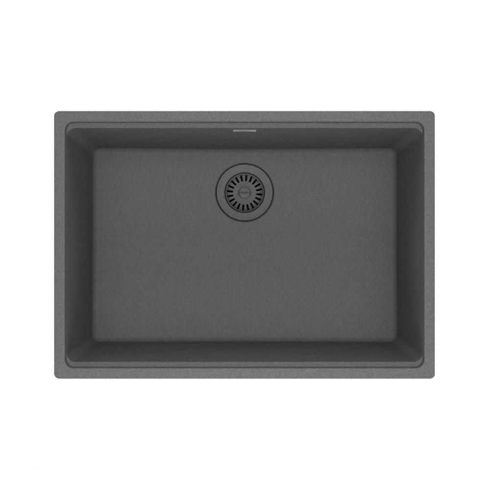 Franke Maris Undermount 27-in x 19-in Fragranite Single Bowl Kitchen Sink in Stone Grey