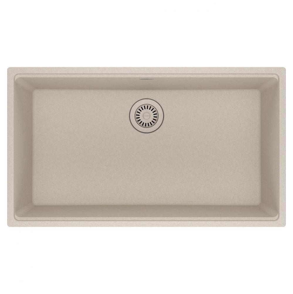 Franke Maris Undermount 33-in x 18.94-in Fragranite Single Bowl Kitchen Sink in Champagne