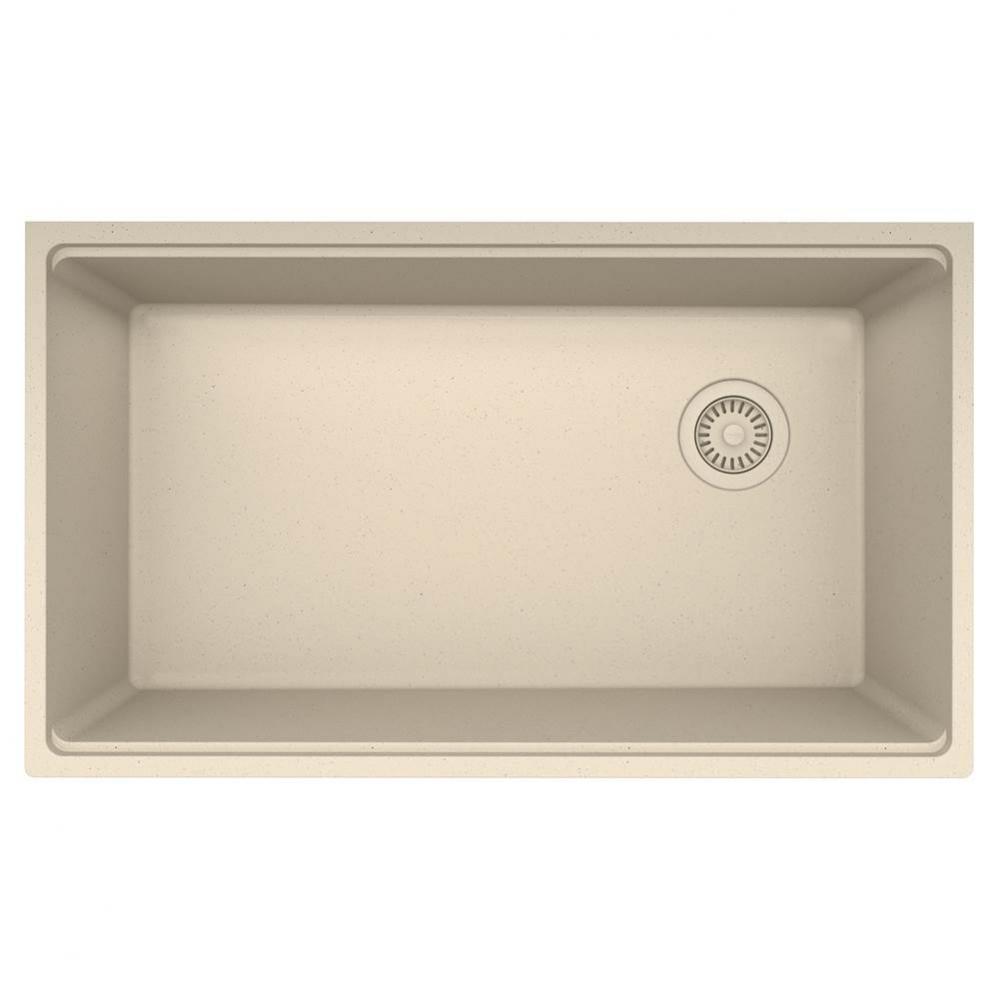 Franke Maris Undermount 33-in x 19.31-in Fragranite Single Bowl Kitchen Sink in Champagne