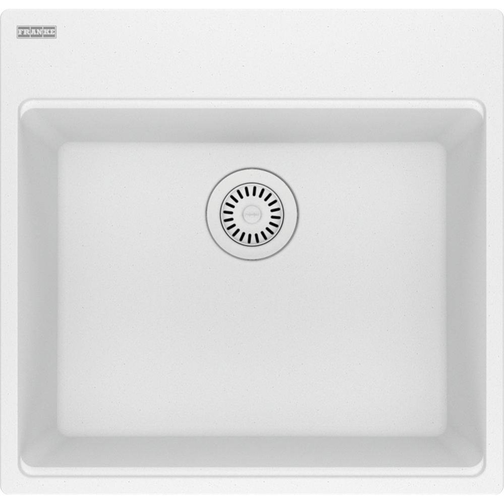 Franke Maris Dual Mount 21.6-in x 20.8-in Fragranite Single Bowl Kitchen Sink in Polar White