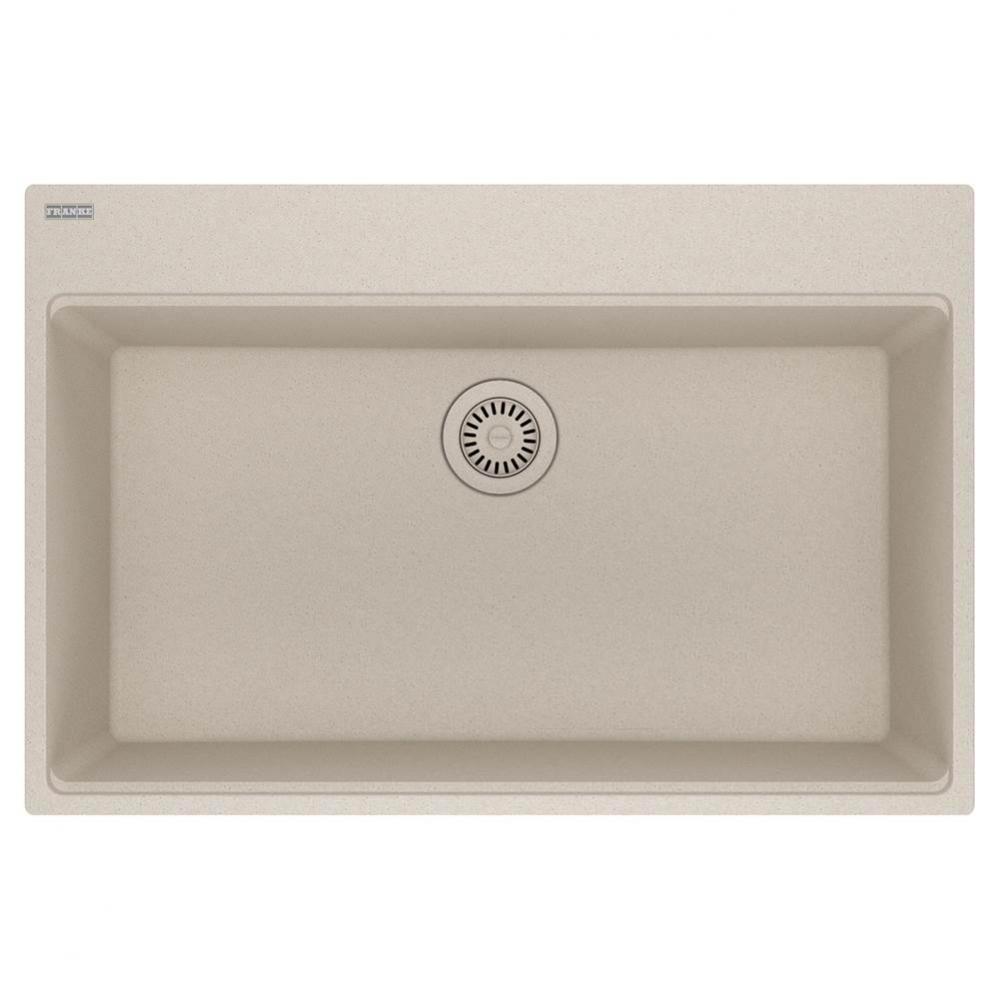 Franke Maris Dual Mount 33-in x 22-in Fragranite Single Bowl Kitchen Sink in Champagne