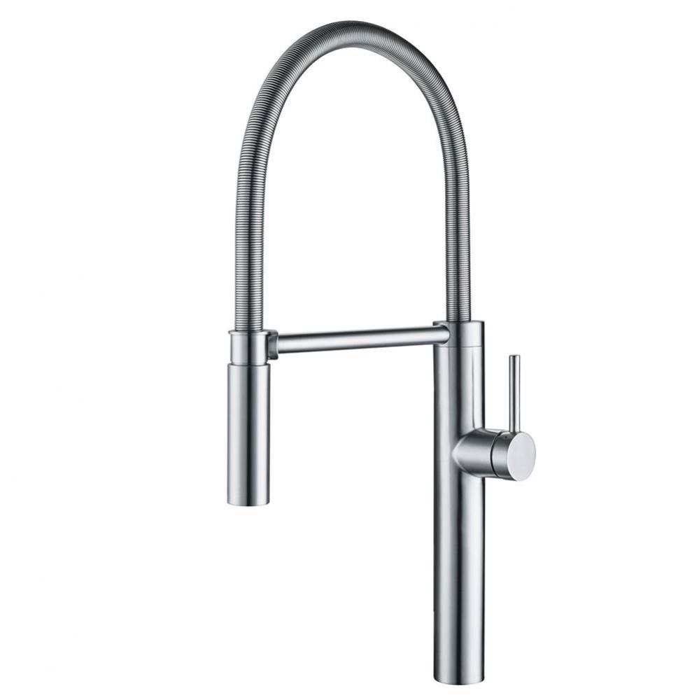 Pescara 22-inch Single Handle Semi-Pro Kitchen Faucet with Magnetic Sprayer Dock in Stainless Stee